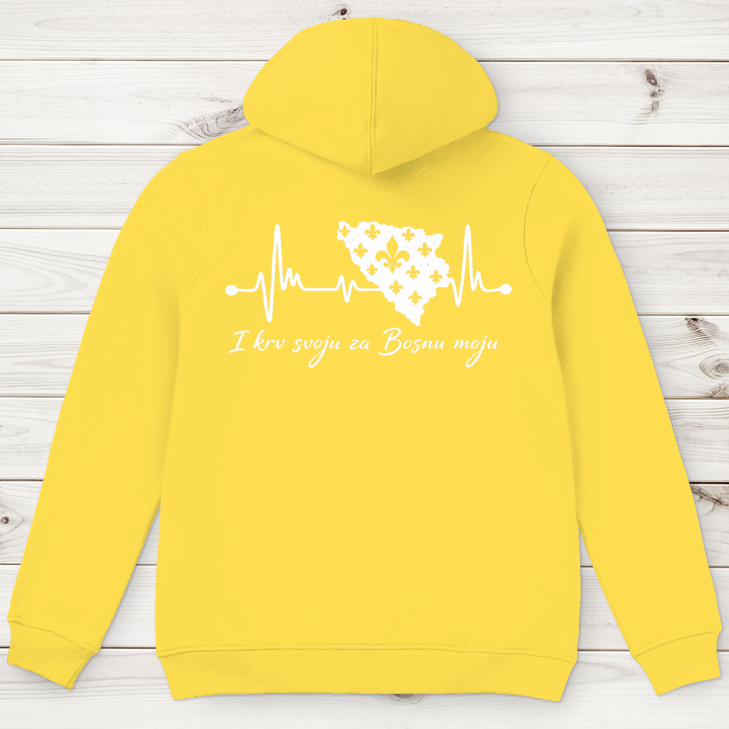 Herren Premium Bio Hoodie Bosnien – Bosna Herzschlag | Rückenprint