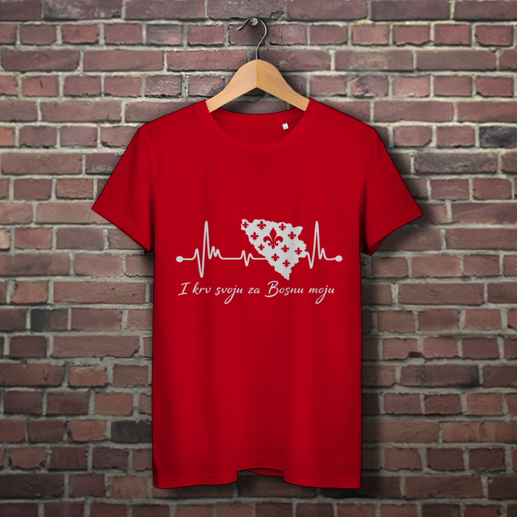 Ženska premium organska majica Bosna – Bosna otkucaji srca | Prednja štampa
