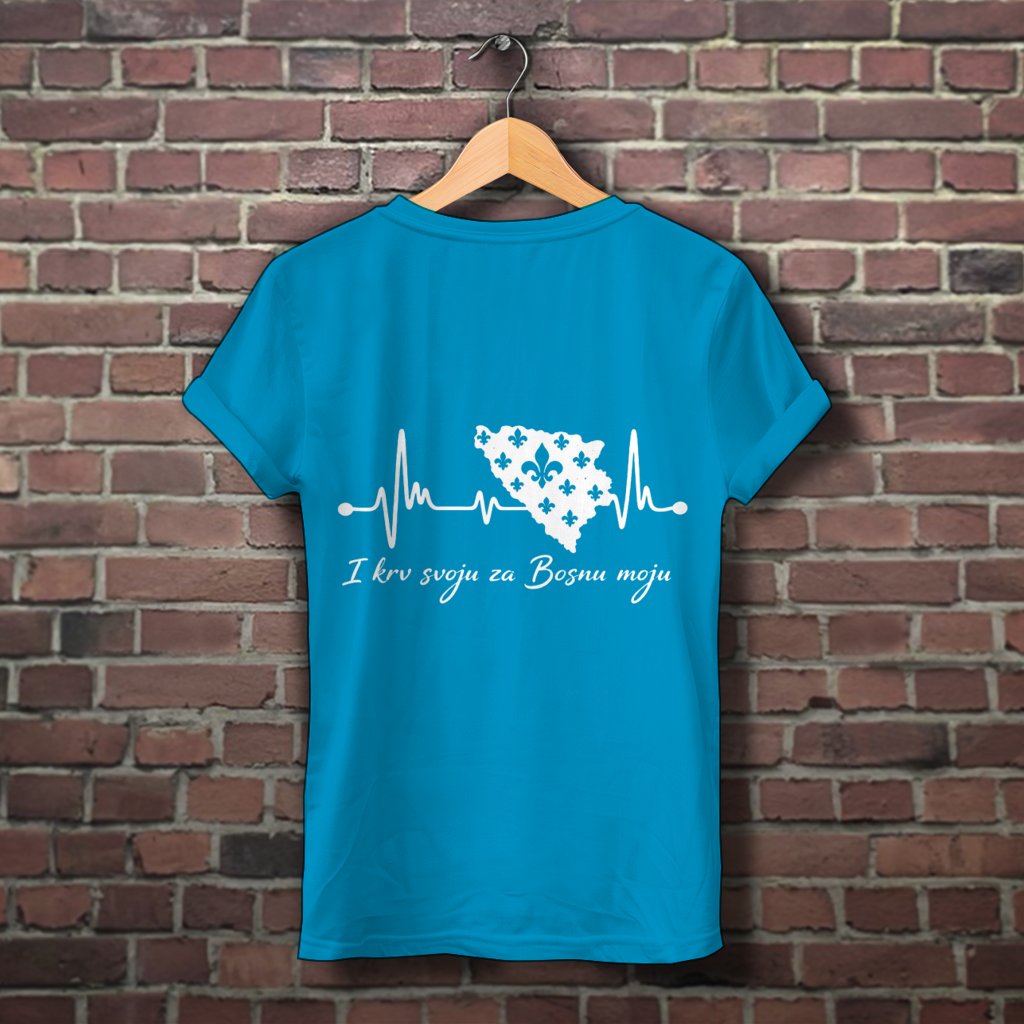 Damen Premium Bio T-Shirt Bosnien – Bosna Herzschlag | Rückenprint