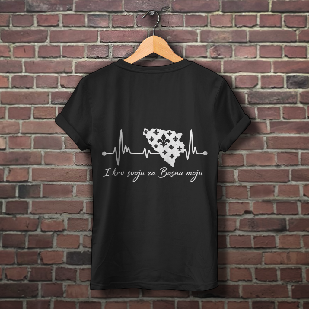 Damen Premium Bio T-Shirt Bosnien – Bosna Herzschlag | Rückenprint