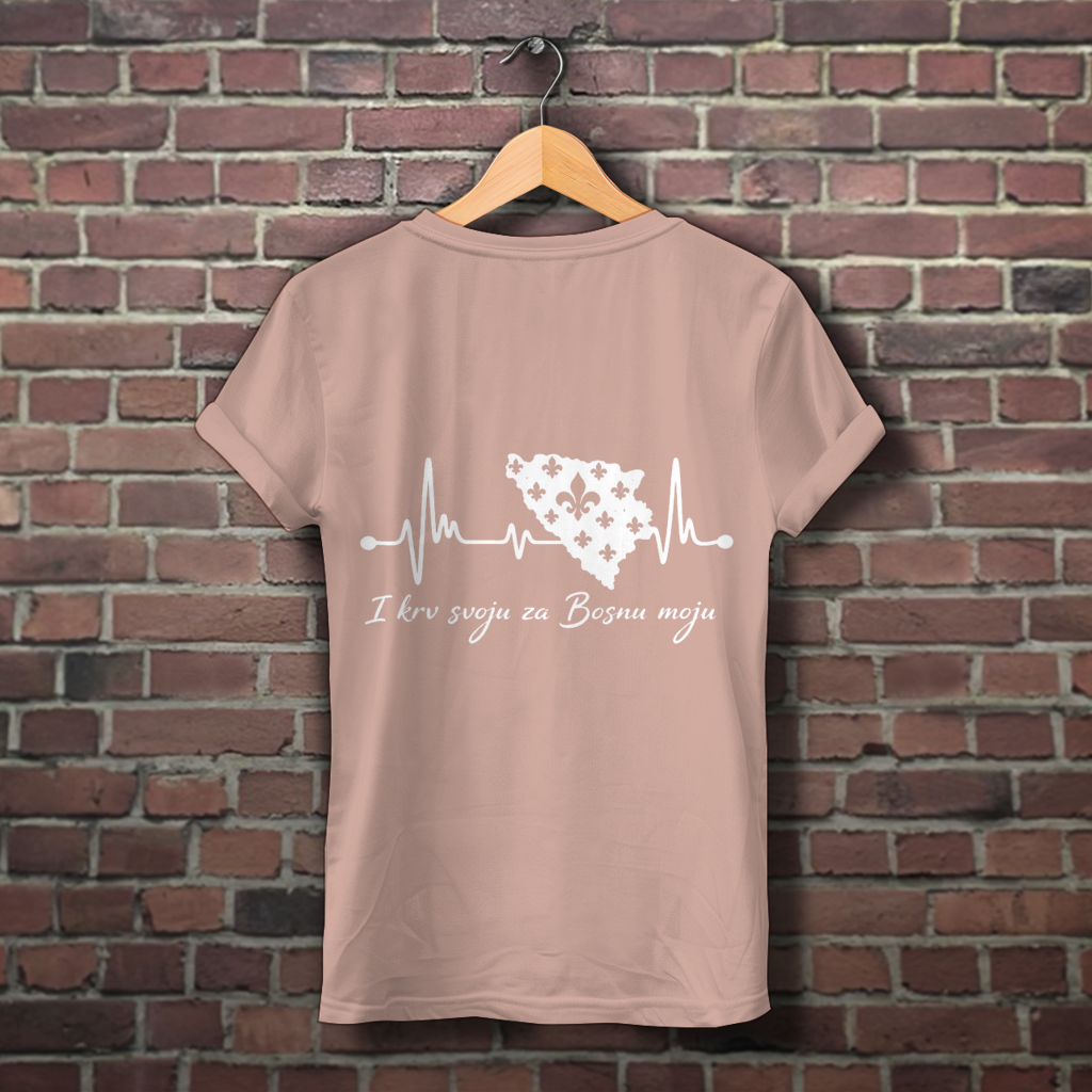 Damen Premium Bio T-Shirt Bosnien – Bosna Herzschlag | Rückenprint