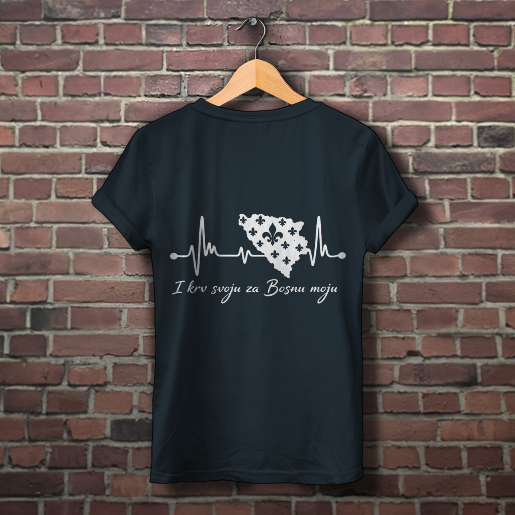 Damen Premium Bio T-Shirt Bosnien – Bosna Herzschlag | Rückenprint