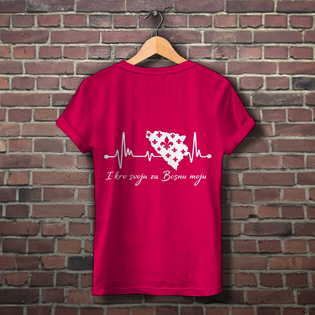 Damen Premium Bio T-Shirt Bosnien – Bosna Herzschlag | Rückenprint