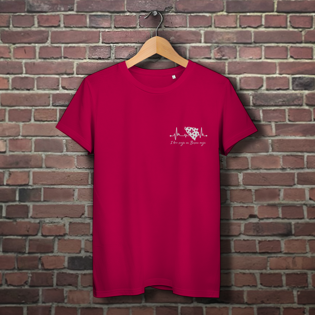 Damen Premium Bio T-Shirt Bosnien – Bosna Herzschlag | Links Brust