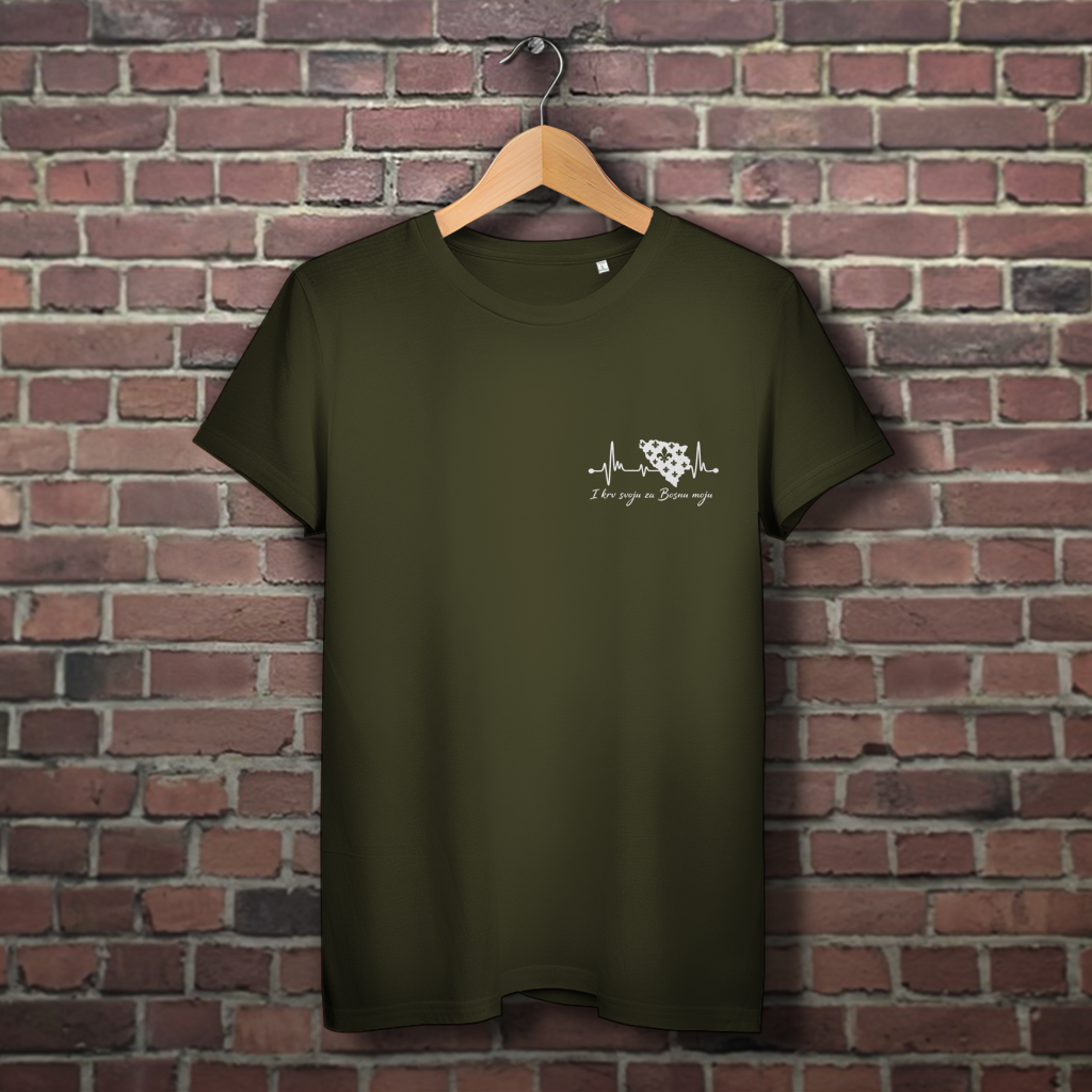 Damen Premium Bio T-Shirt Bosnien – Bosna Herzschlag | Links Brust
