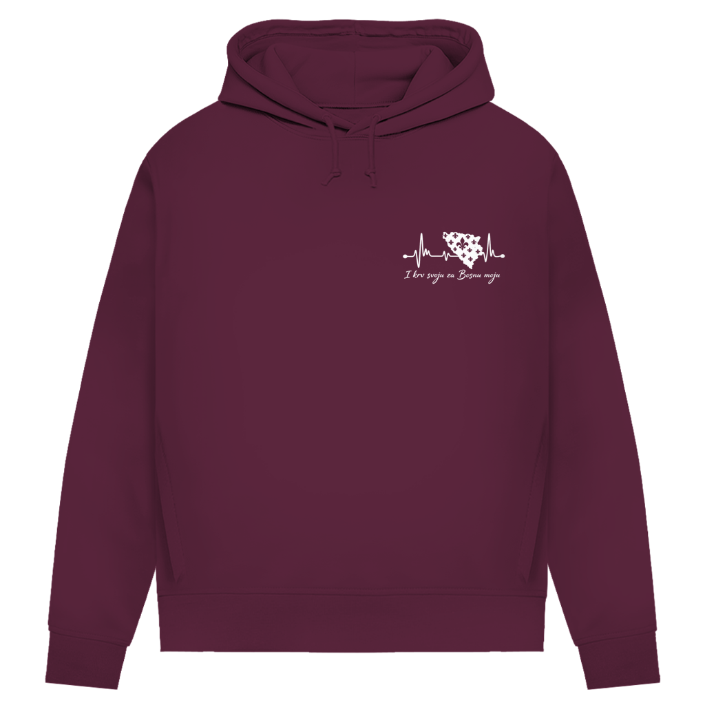 Women's Premium Organic Hoodie Bosnia – Bosna Heartbeat | Left Chest