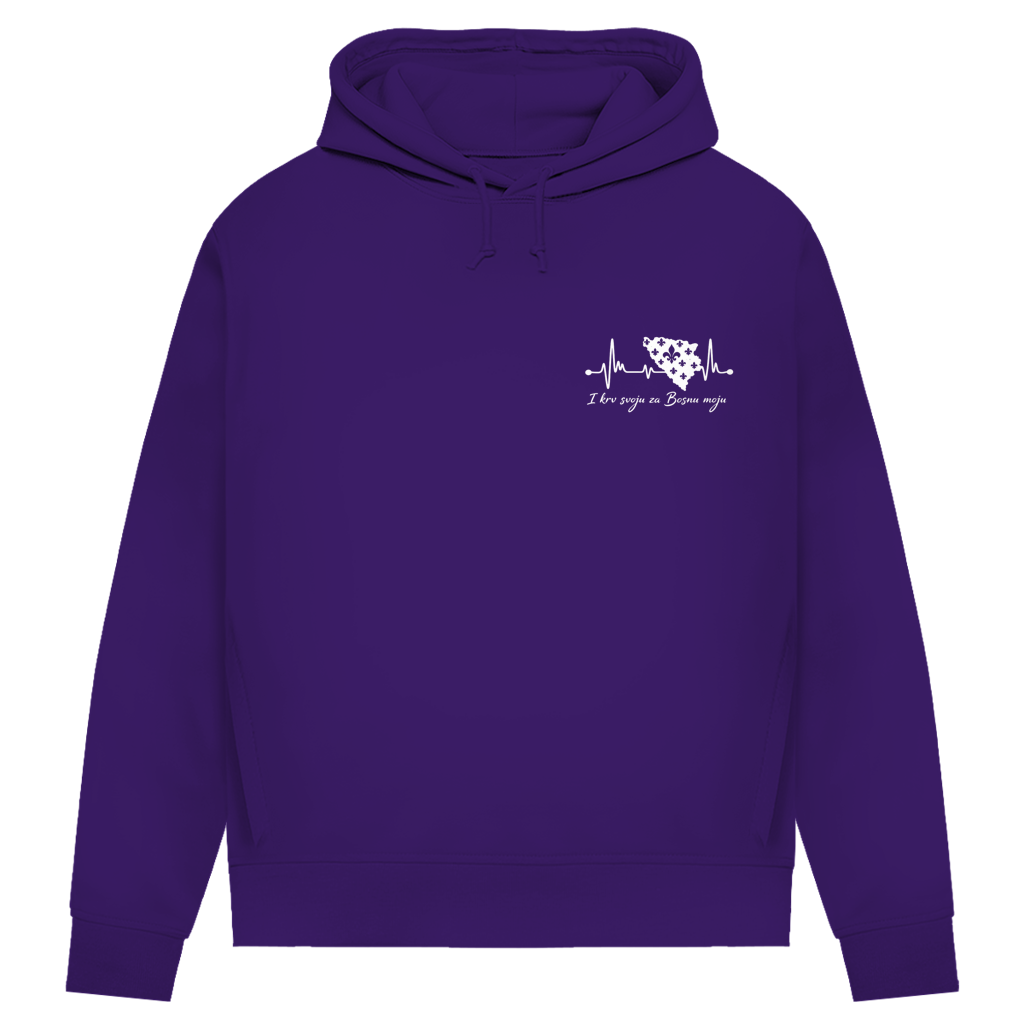 Ženski Premium Organski Hoodie Bosna – Bosna otkucaj srca | Lijeva prsa
