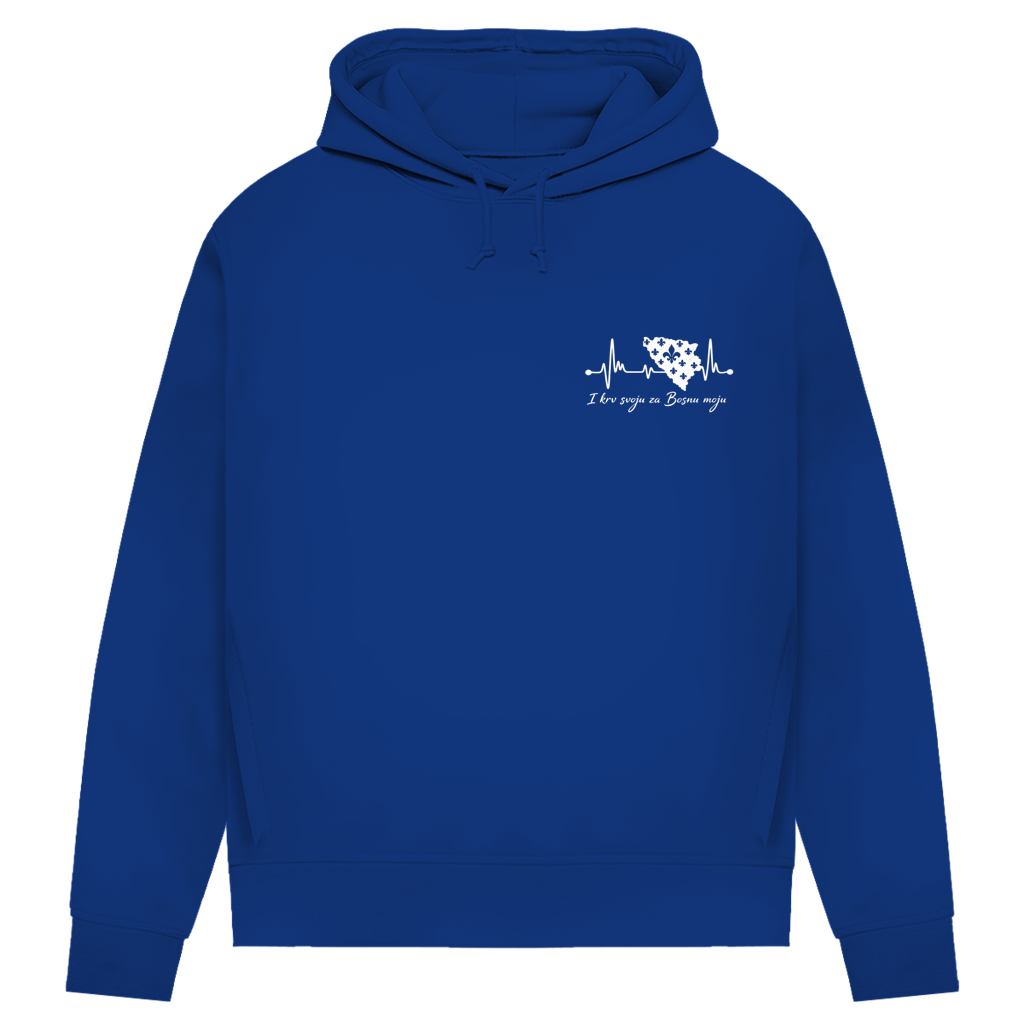 Ženski Premium Organski Hoodie Bosna – Bosna otkucaj srca | Lijeva prsa