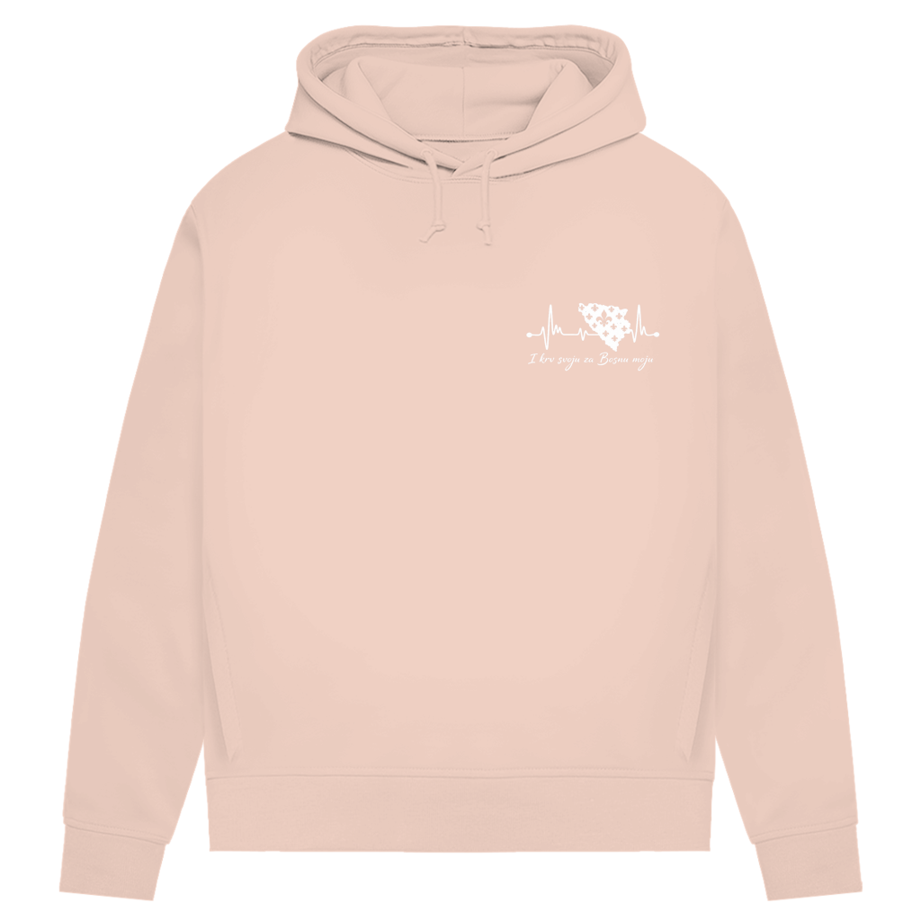 Ženski Premium Organski Hoodie Bosna – Bosna otkucaj srca | Lijeva prsa