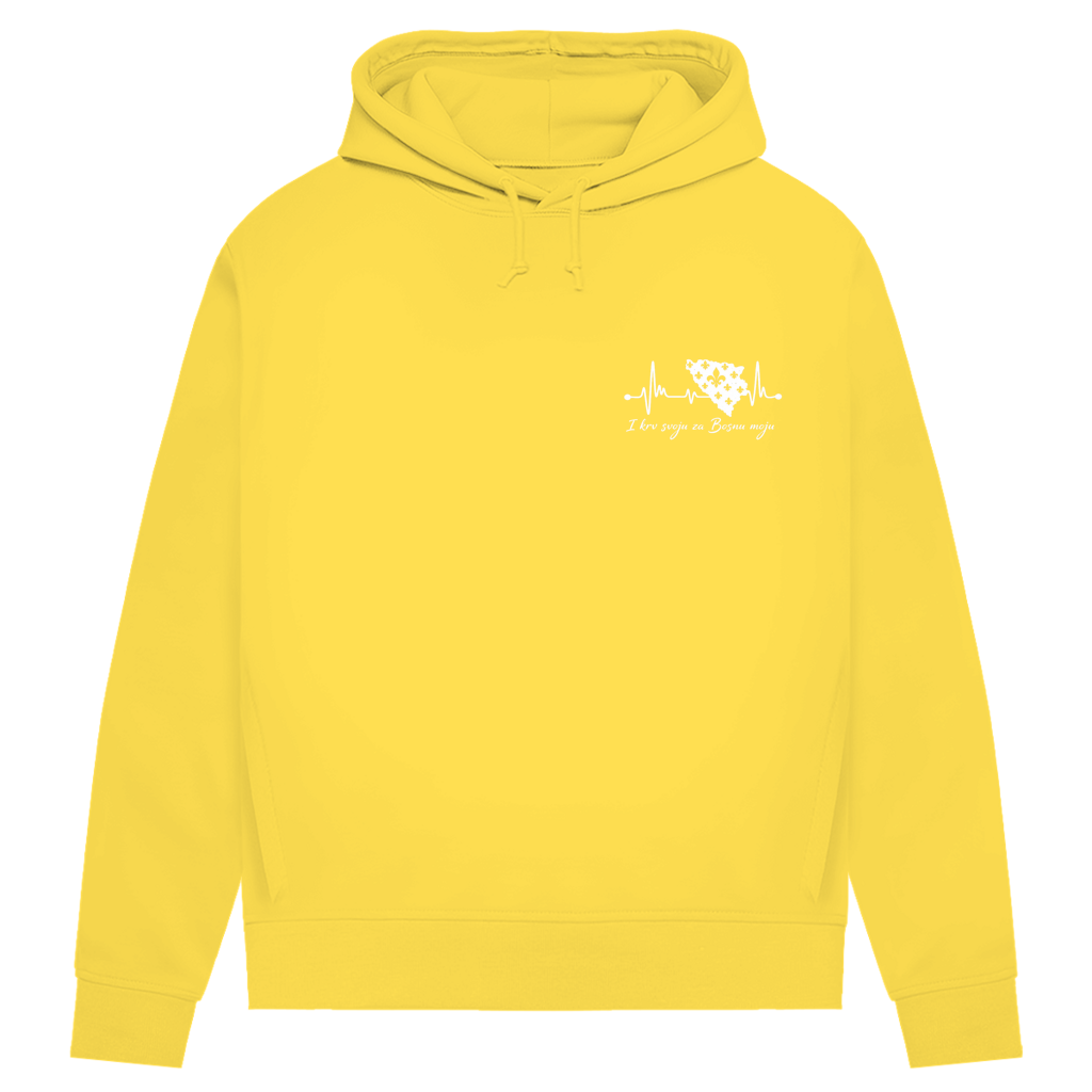 Ženski Premium Organski Hoodie Bosna – Bosna otkucaj srca | Lijeva prsa
