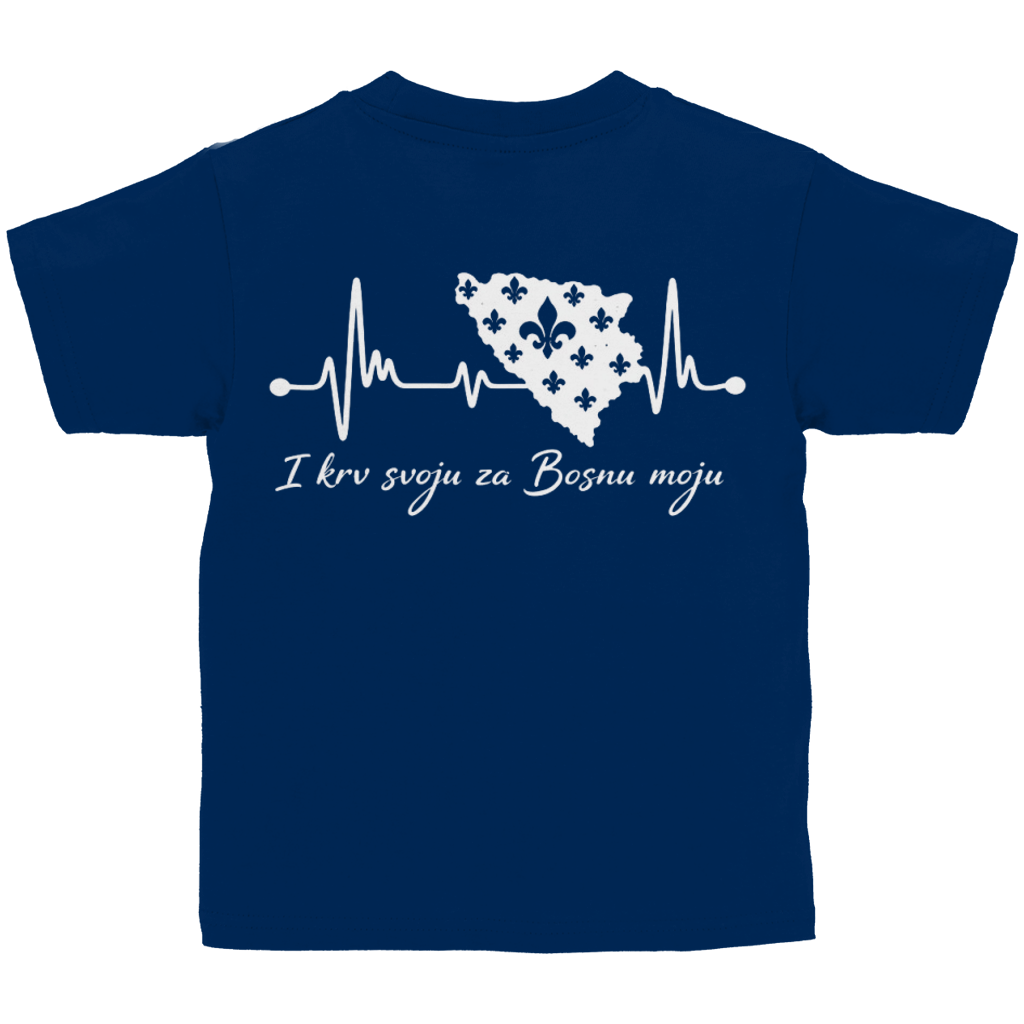 Kids Basic T-Shirt Bosnia - Bosna Heartbeat | Backprint