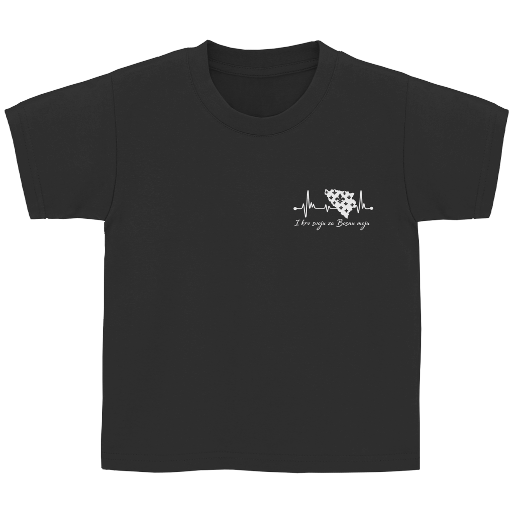 Kids Basic T-Shirt Bosnia - Bosna Heartbeat | Left Chest