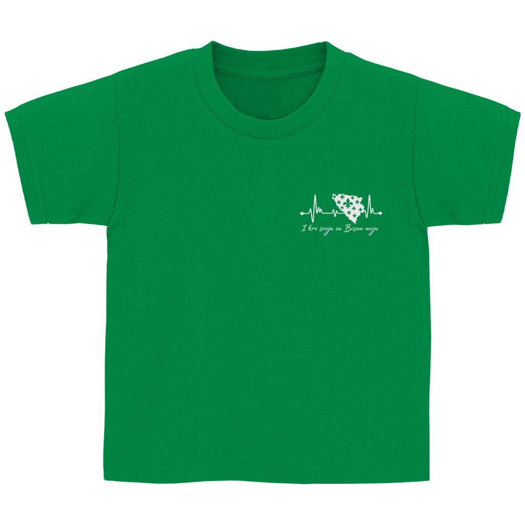 Kids Basic T-Shirt Bosnia - Bosna Heartbeat | Left Chest