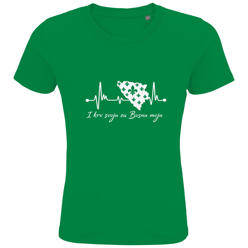 Kids Premium Organic T-Shirt Bosnia – Bosna Heartbeat | Front Print