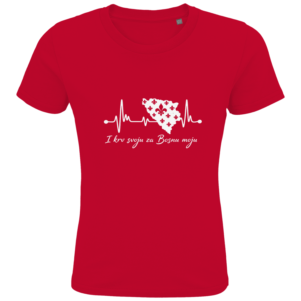 Kids Premium Organic T-Shirt Bosnia – Bosna Heartbeat | Front Print