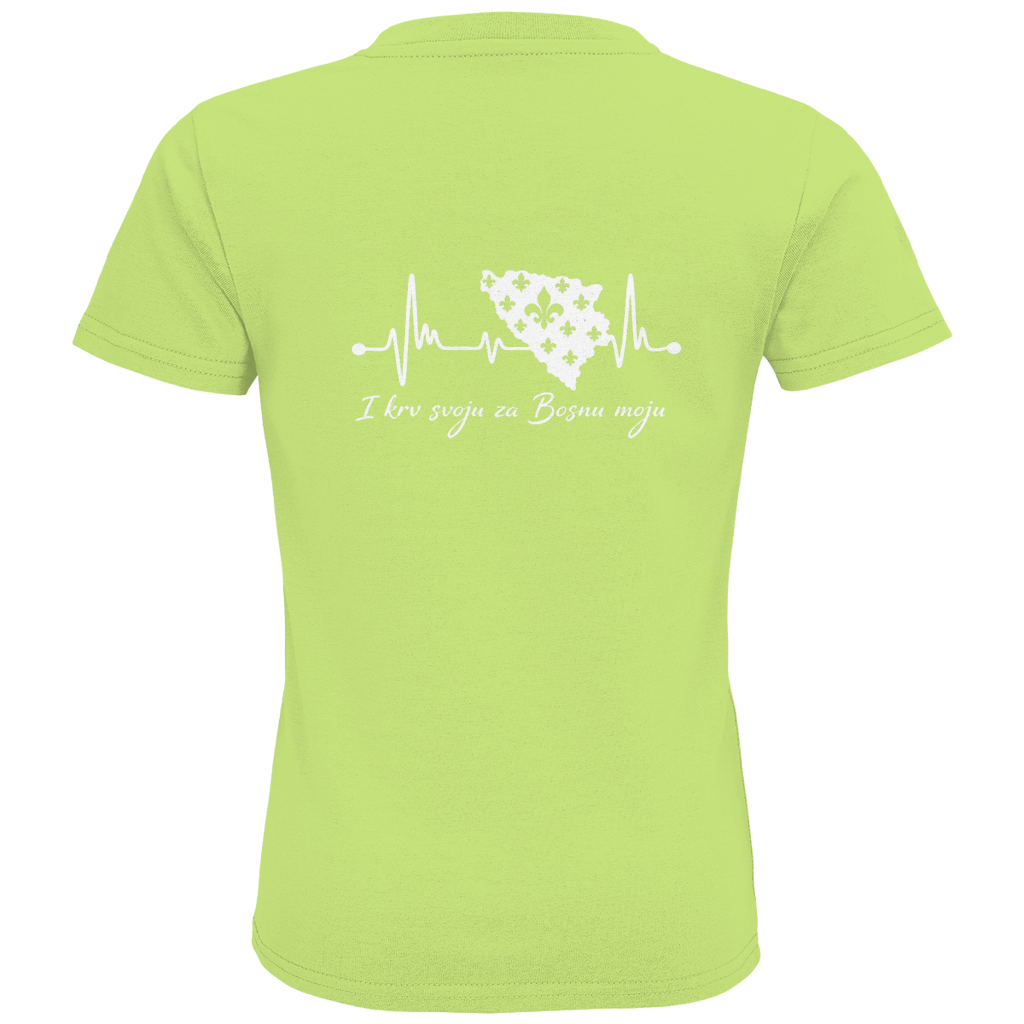 Kids Premium Organic T-Shirt Bosnia - Bosna Heartbeat | Backprint