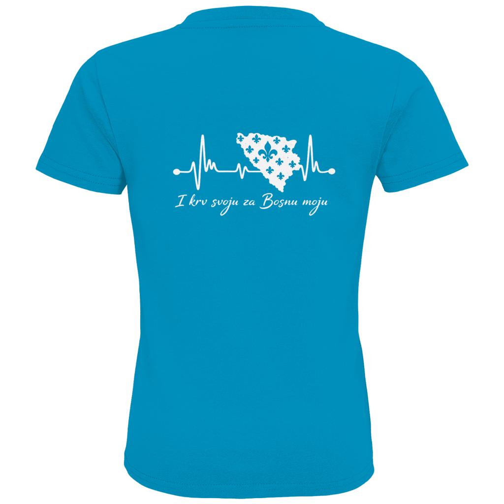 Kids Premium Organic T-Shirt Bosnia - Bosna Heartbeat | Backprint