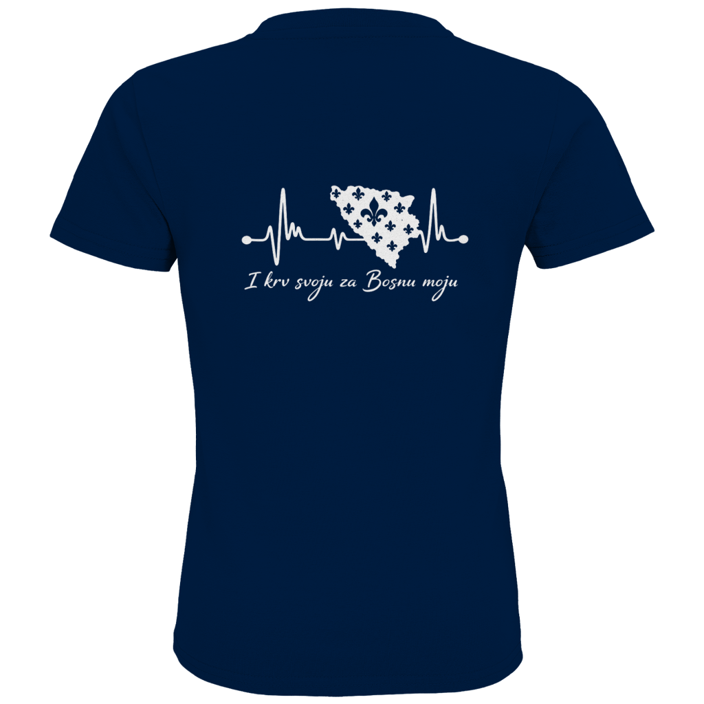 Kids Premium Organic T-Shirt Bosnia - Bosna Heartbeat | Backprint
