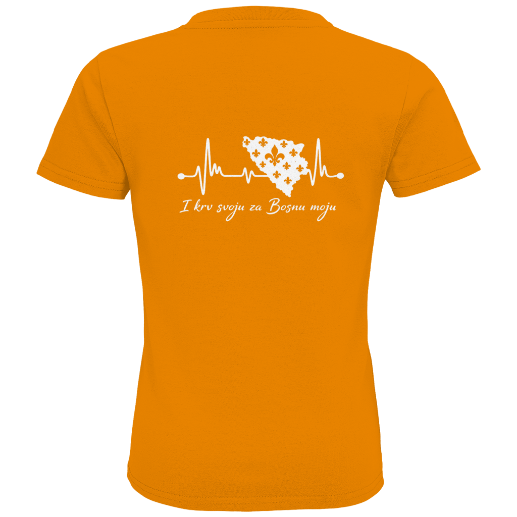 Kids Premium Organic T-Shirt Bosnia - Bosna Heartbeat | Backprint