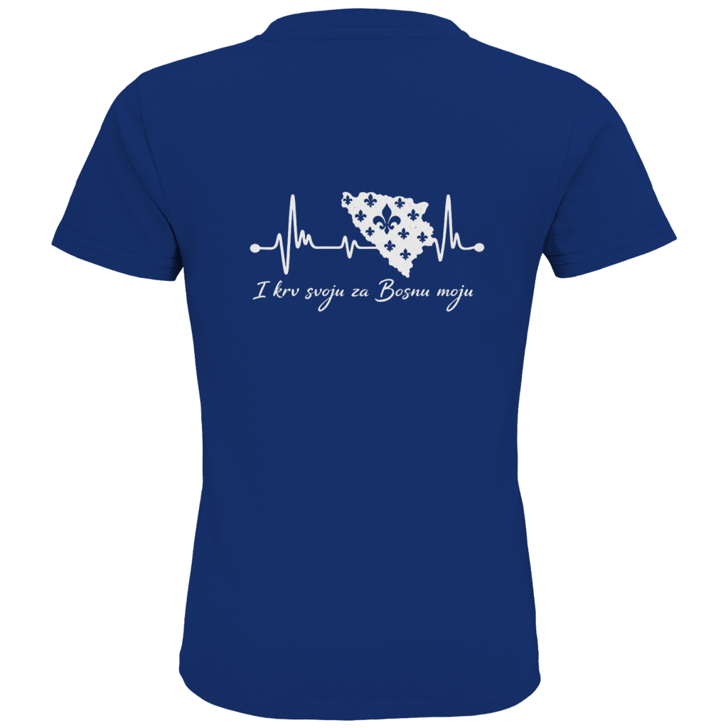Kids Premium Organic T-Shirt Bosnia - Bosna Heartbeat | Backprint