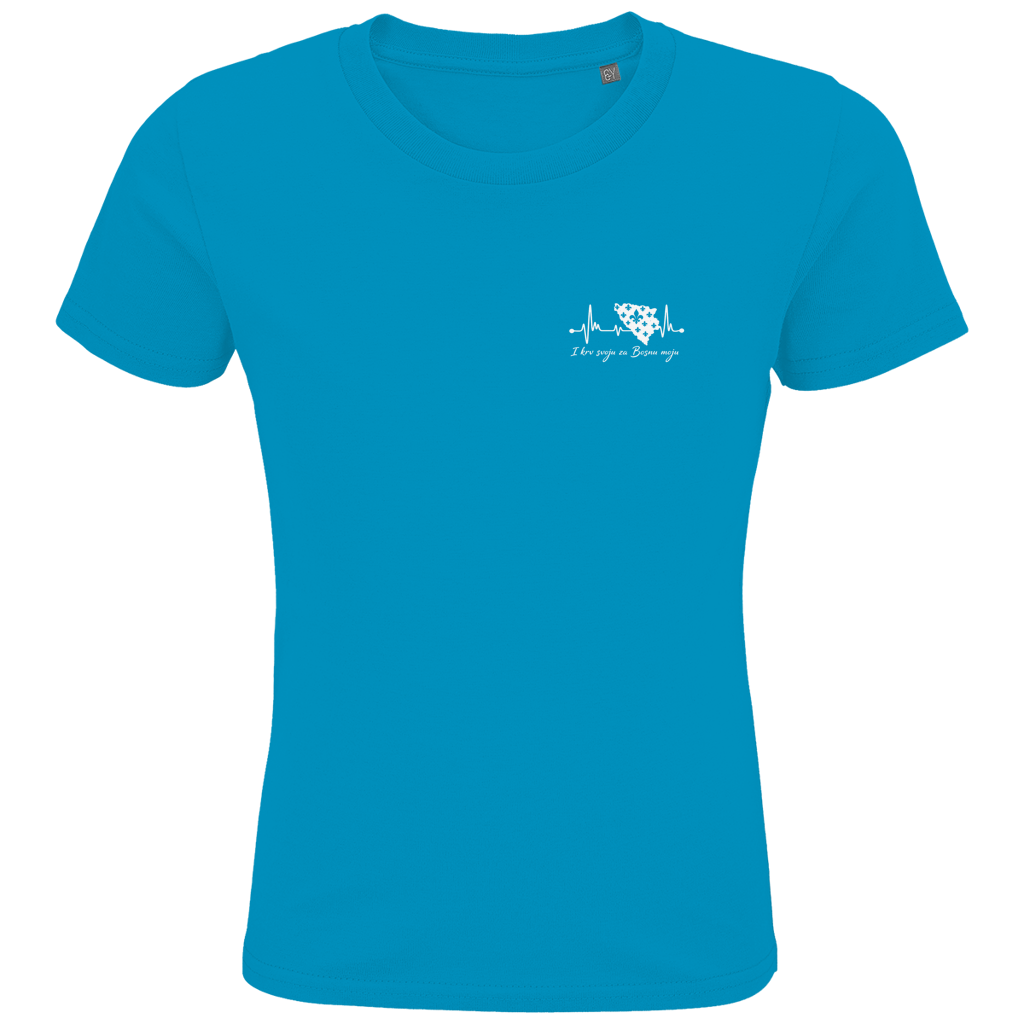 Kids Premium Organic T-Shirt Bosnia - Bosna Heartbeat | Left Chest