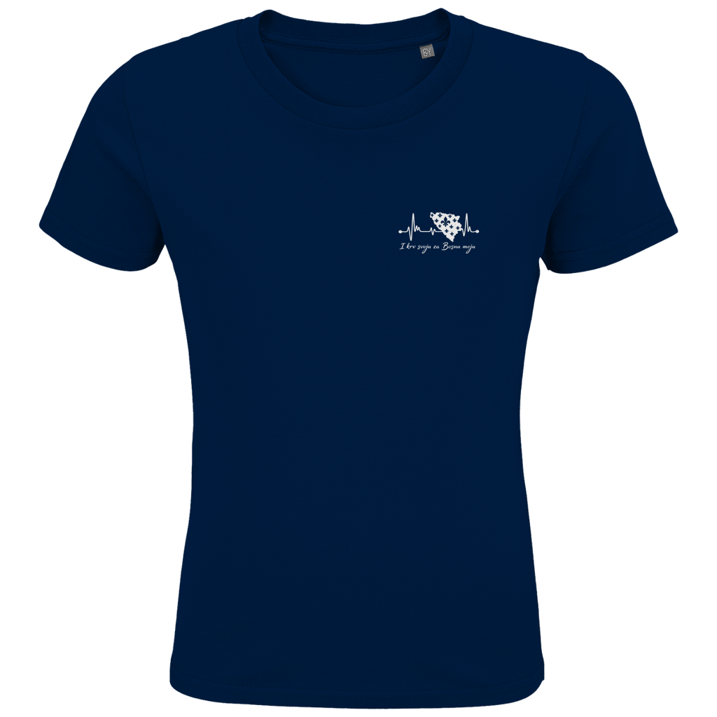 Kids Premium Organic T-Shirt Bosnia - Bosna Heartbeat | Left Chest