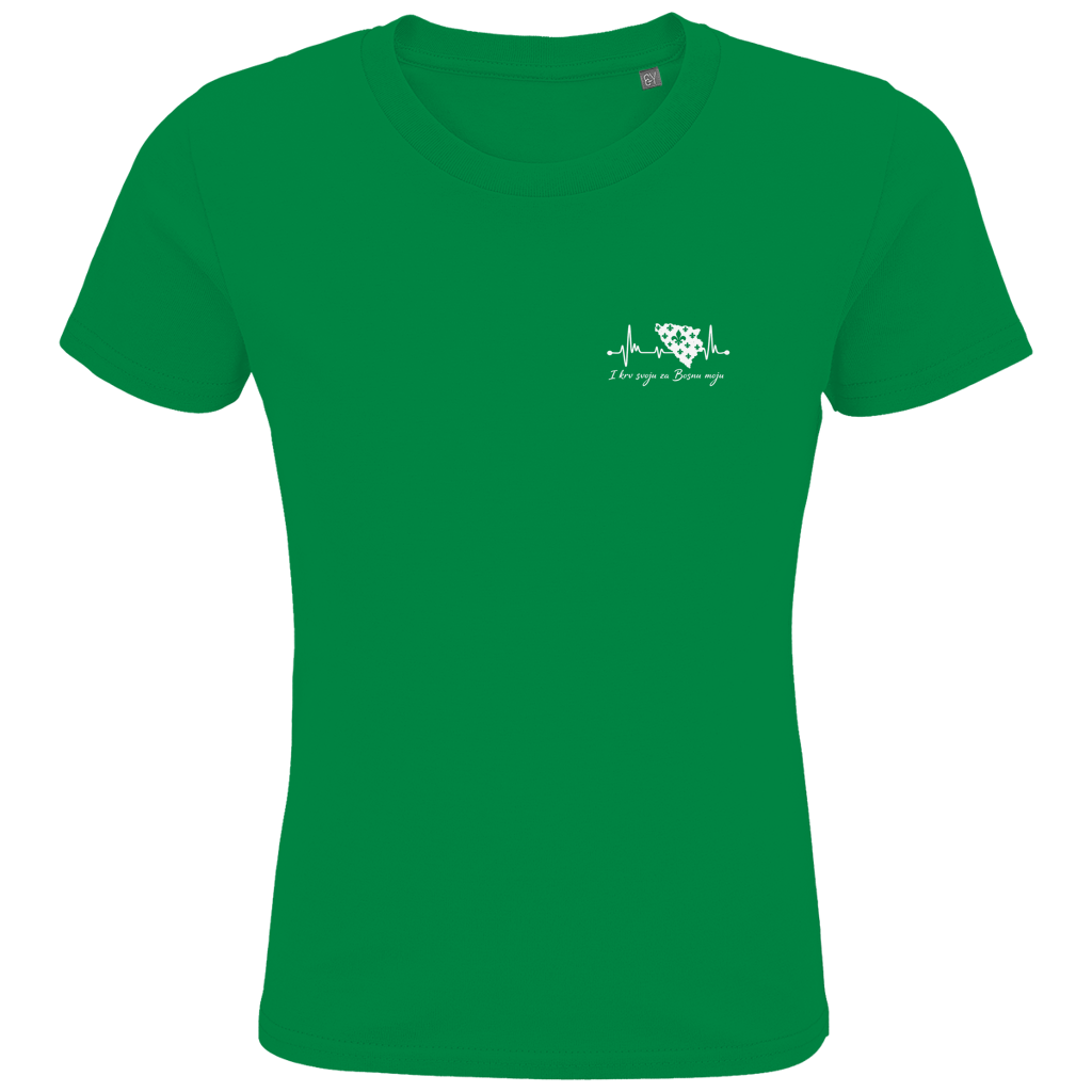 Kids Premium Organic T-Shirt Bosnia - Bosna Heartbeat | Left Chest