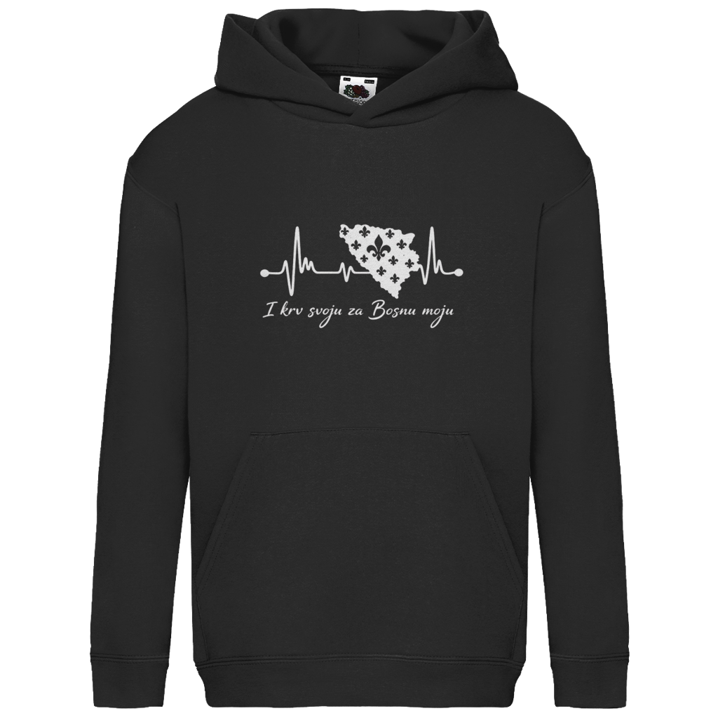 Kids Basic Hoodie Bosnien – Bosna Herzschlag | Frontprint