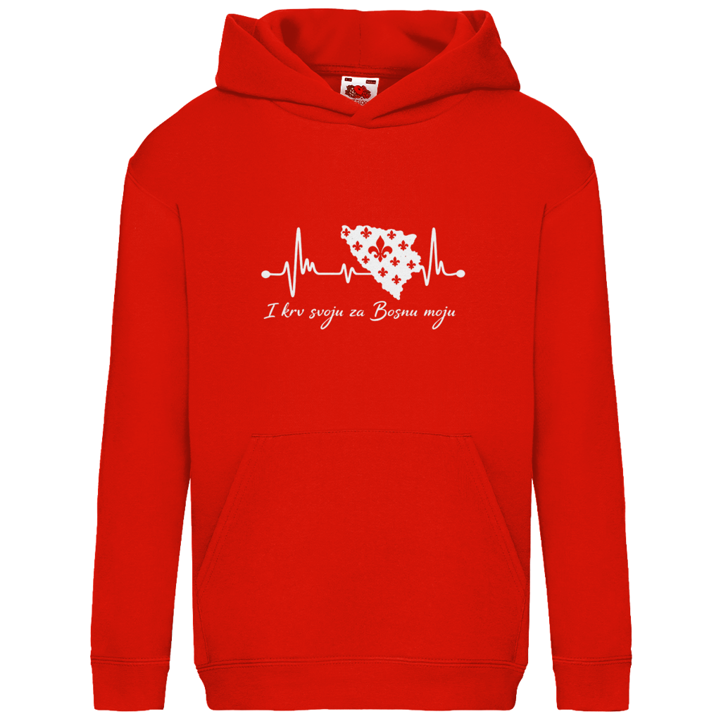 Kids Basic Hoodie Bosnien – Bosna Herzschlag | Frontprint