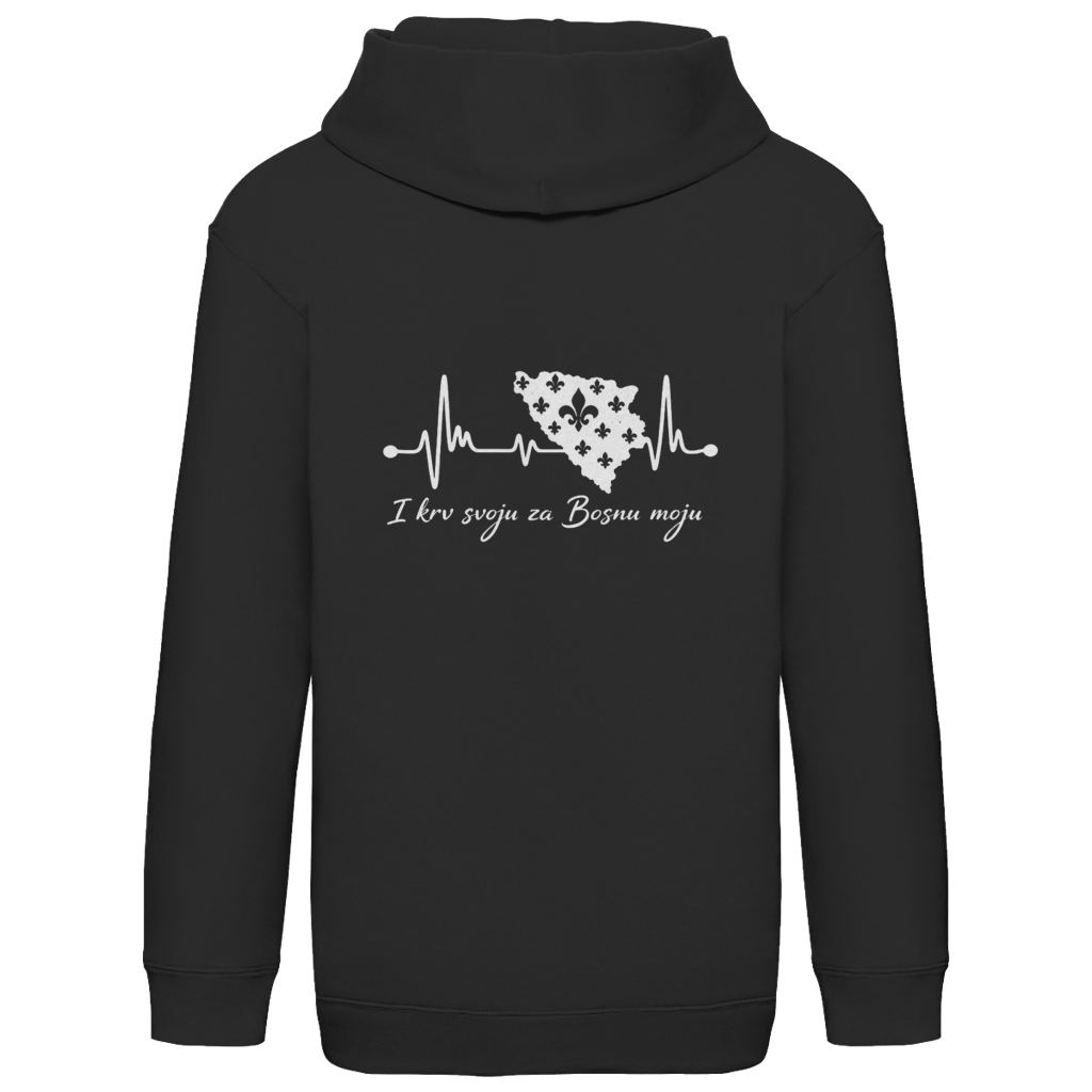 Kids Basic Hoodie Bosnia – Bosnia Heartbeat | Back Print
