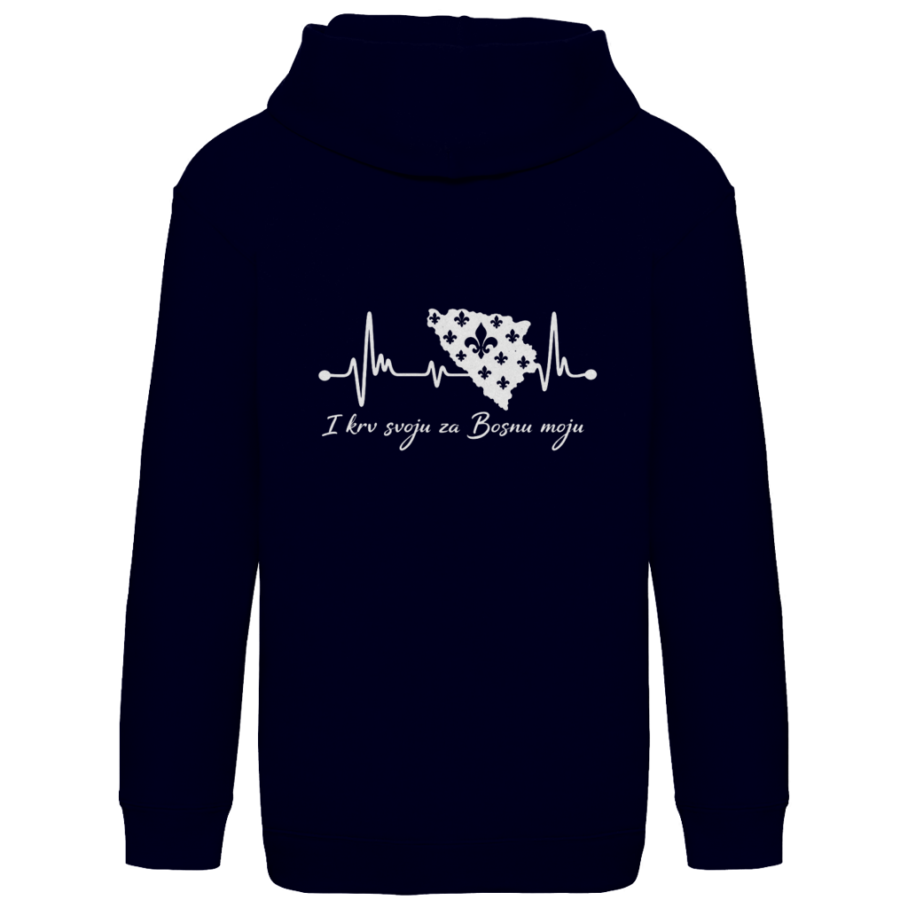 Kids Basic Hoodie Bosnia – Bosnia Heartbeat | Back Print