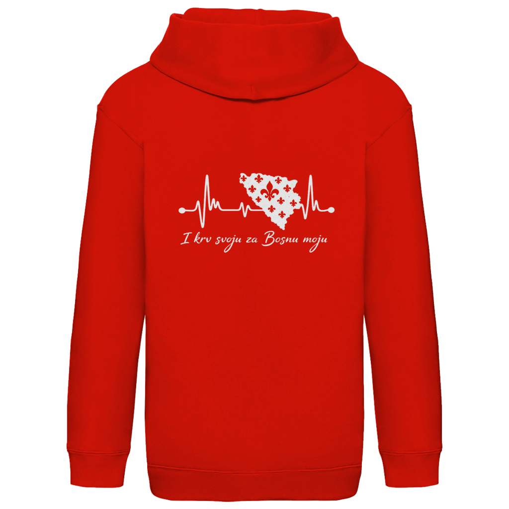 Kids Basic Hoodie Bosnia – Bosnia Heartbeat | Back Print