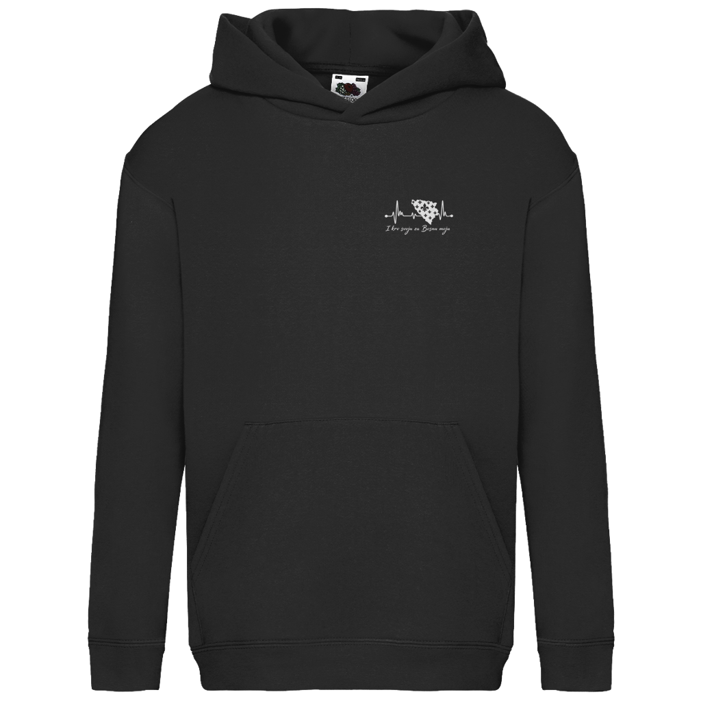 Kids Basic Hoodie Bosnia - Bosna Heartbeat | Left Chest