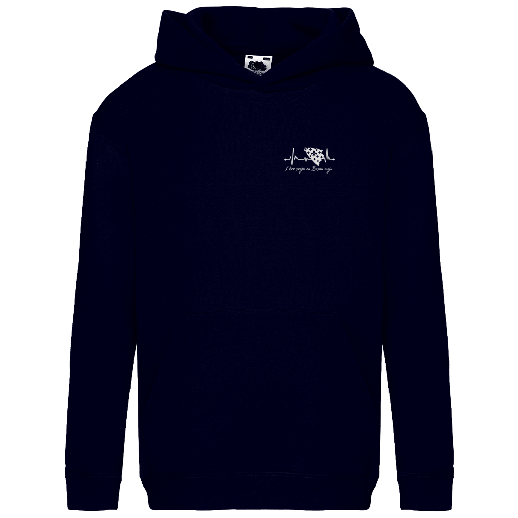 Kids Basic Hoodie Bosnia - Bosna Heartbeat | Left Chest