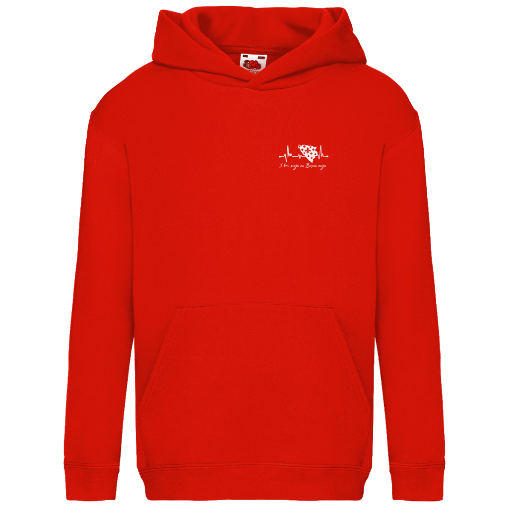 Kids Basic Hoodie Bosnia - Bosna Heartbeat | Left Chest