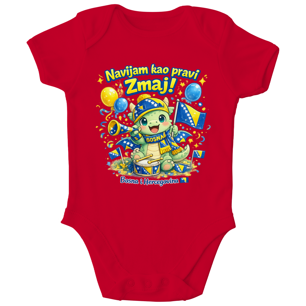 Kids Organic Bodysuit – Little Dragon Fan | Front print