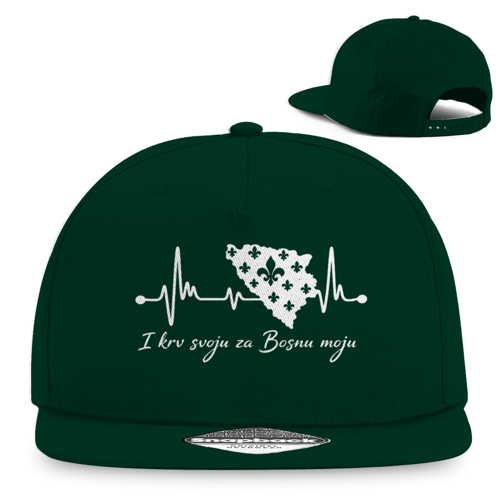 Snapback Rapper Cap Bosnia - Bosnia Heartbeat | Front Print