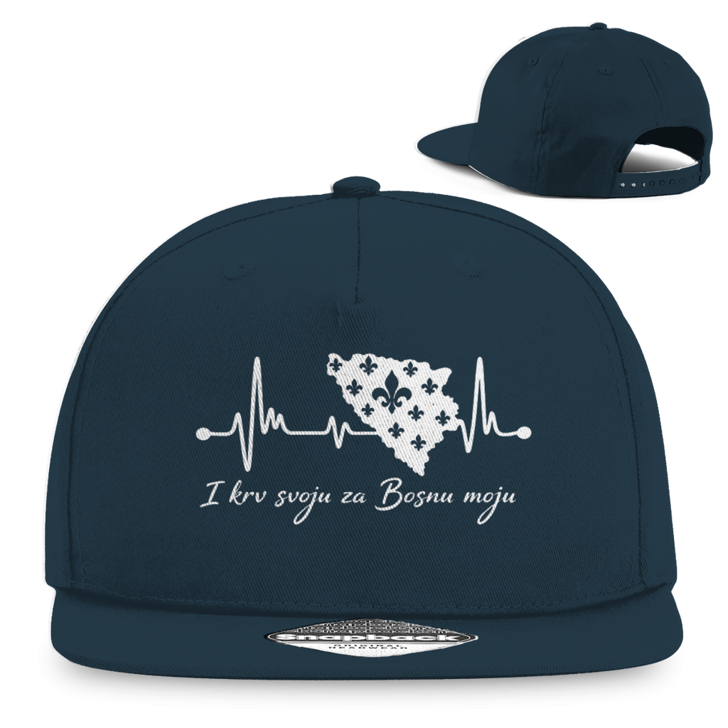 Snapback Rapper Cap Bosnia - Bosnia Heartbeat | Front Print