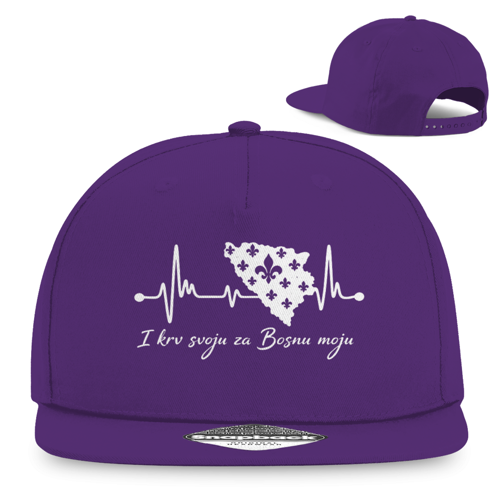 Snapback Rapper Cap Bosnia - Bosnia Heartbeat | Front Print