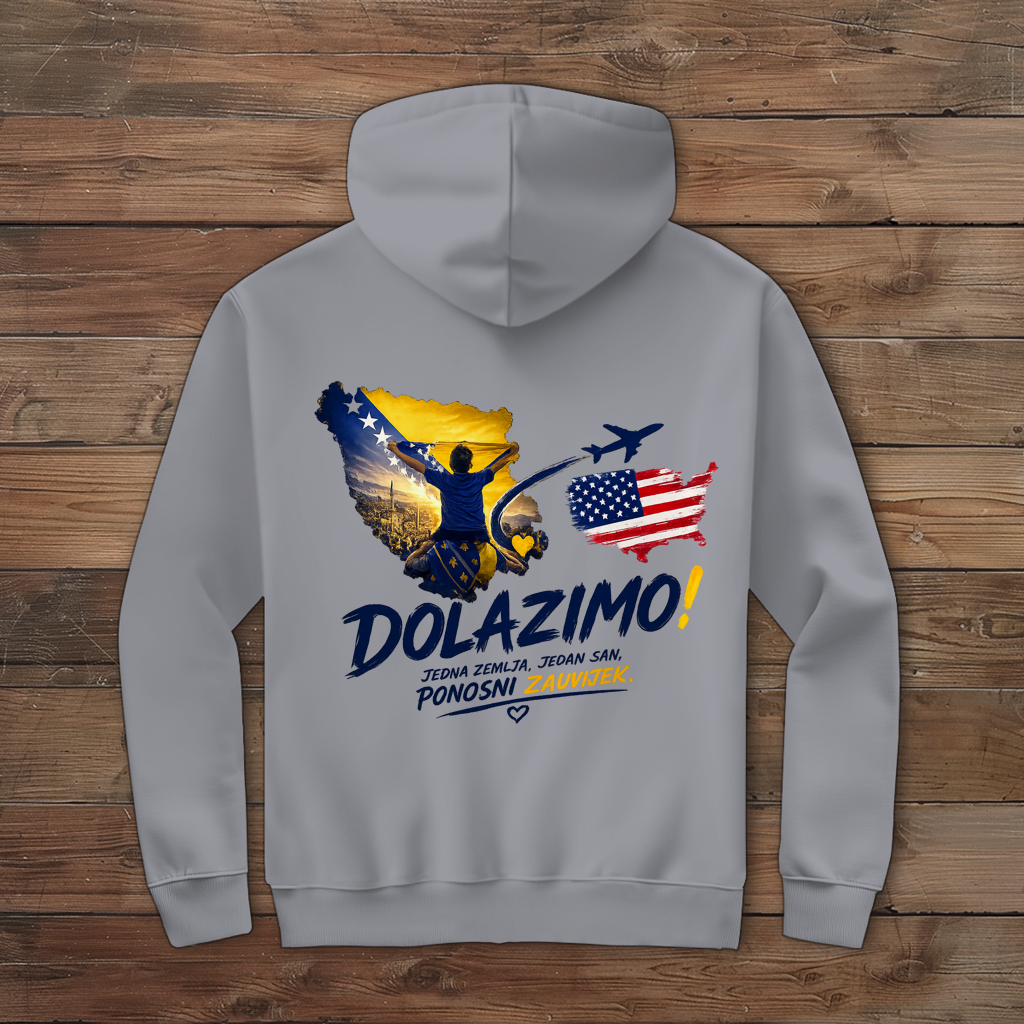 Men's Zipper Hoodie – Dolazi Bosna Ponosna | Back Print