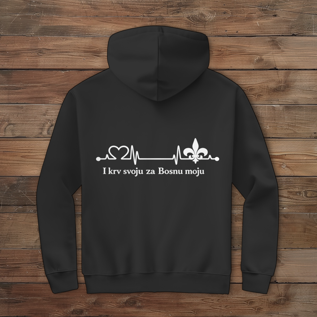Men's Zipper Hoodie – For My Bosnia | Back Print
