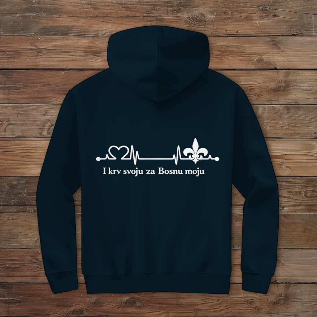 Men's Zipper Hoodie – For My Bosnia | Back Print