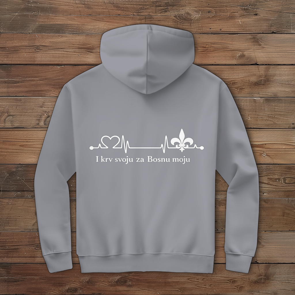 Men's Zipper Hoodie – For My Bosnia | Back Print