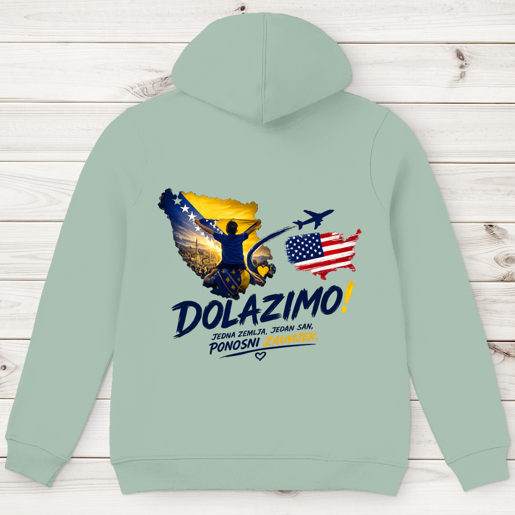 Herren Premium Bio Hoodie – Dolazi Bosna Ponosna  | Rückenprint