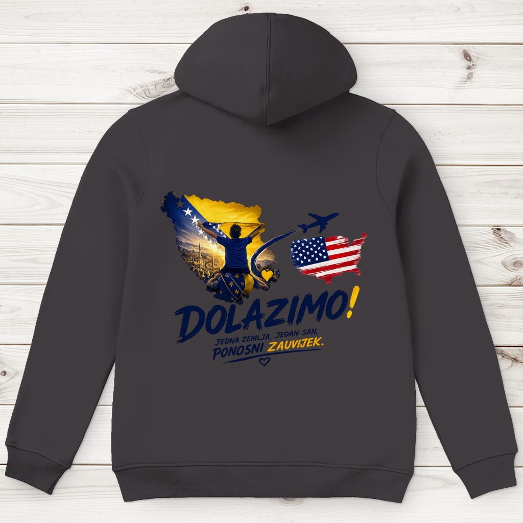 Herren Premium Bio Hoodie – Dolazi Bosna Ponosna  | Rückenprint