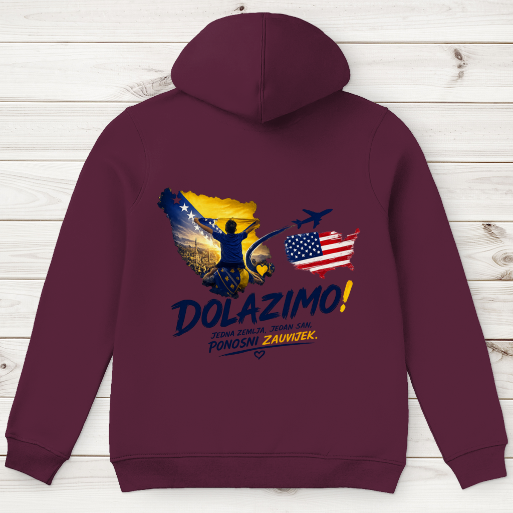 Herren Premium Bio Hoodie – Dolazi Bosna Ponosna  | Rückenprint