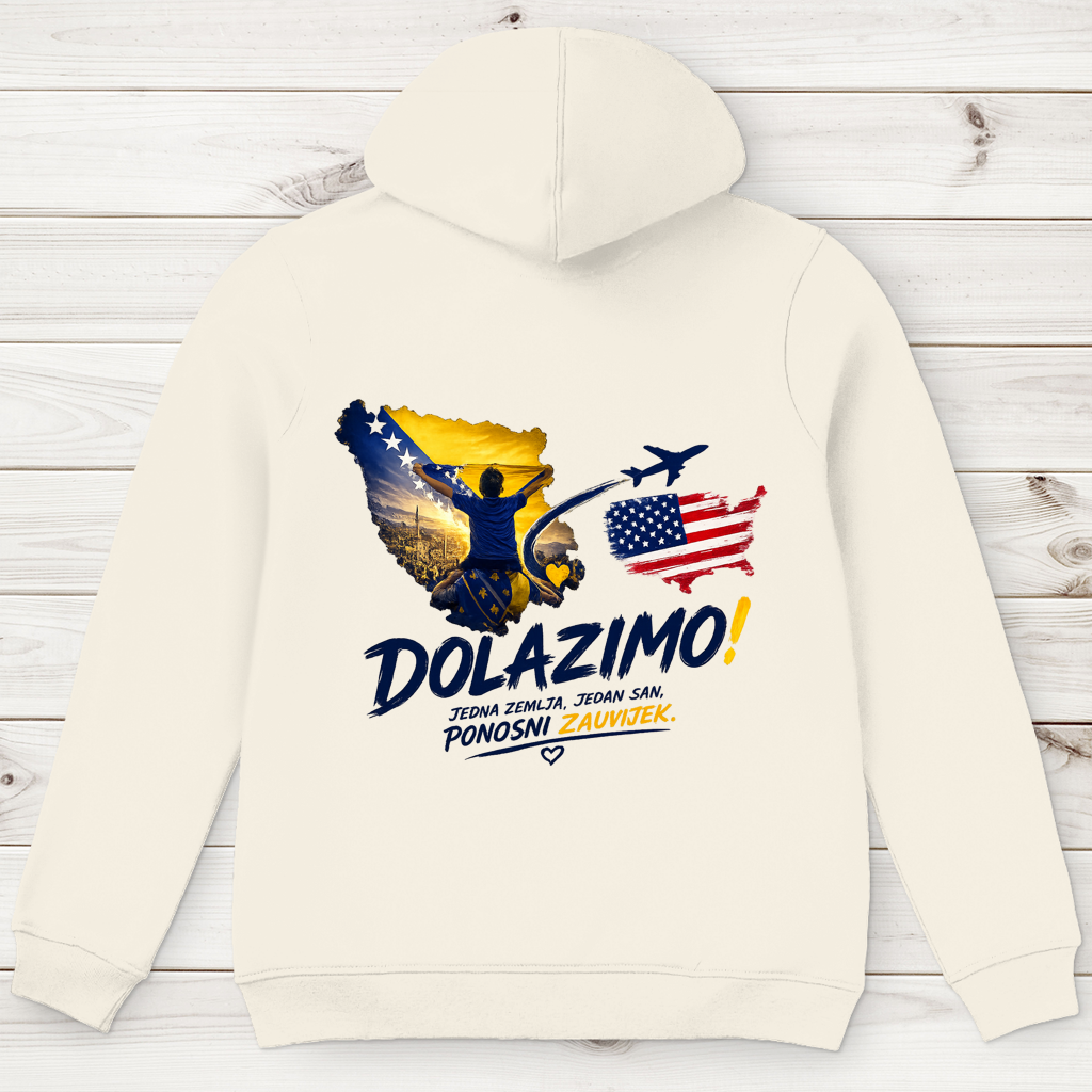 Herren Premium Bio Hoodie – Dolazi Bosna Ponosna  | Rückenprint