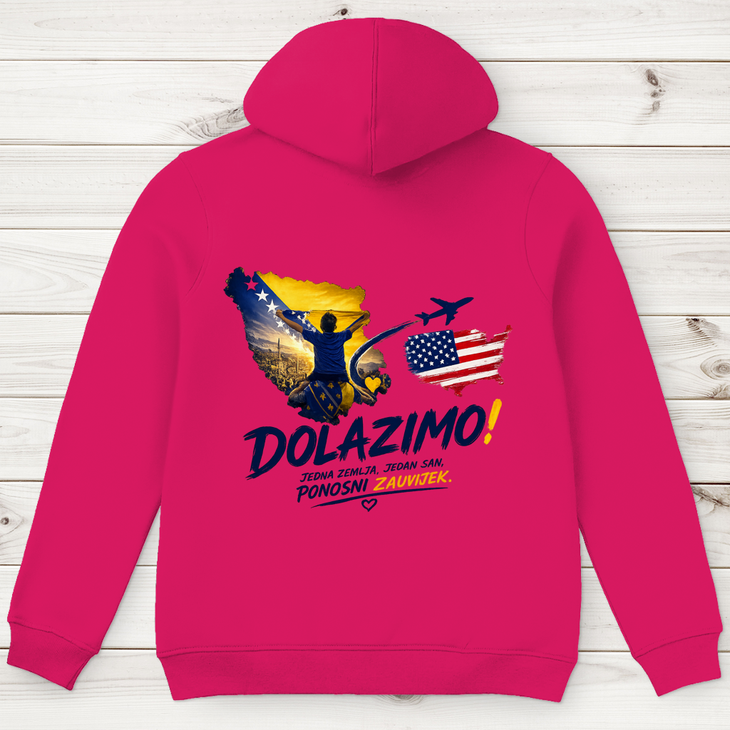 Herren Premium Bio Hoodie – Dolazi Bosna Ponosna  | Rückenprint