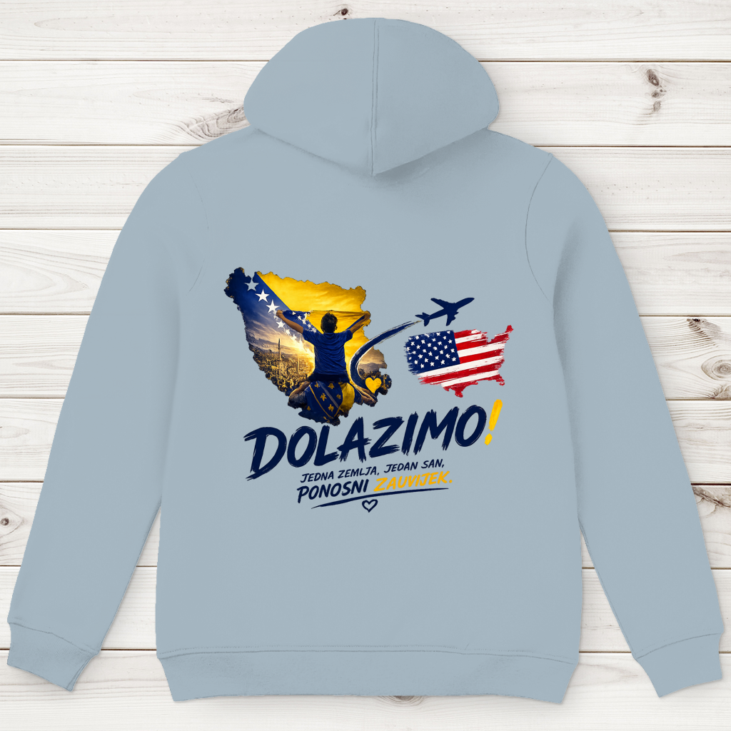 Herren Premium Bio Hoodie – Dolazi Bosna Ponosna  | Rückenprint