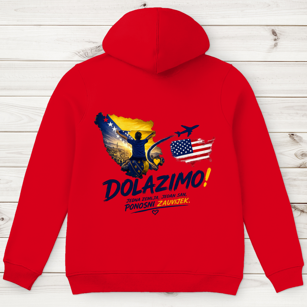 Herren Premium Bio Hoodie – Dolazi Bosna Ponosna  | Rückenprint